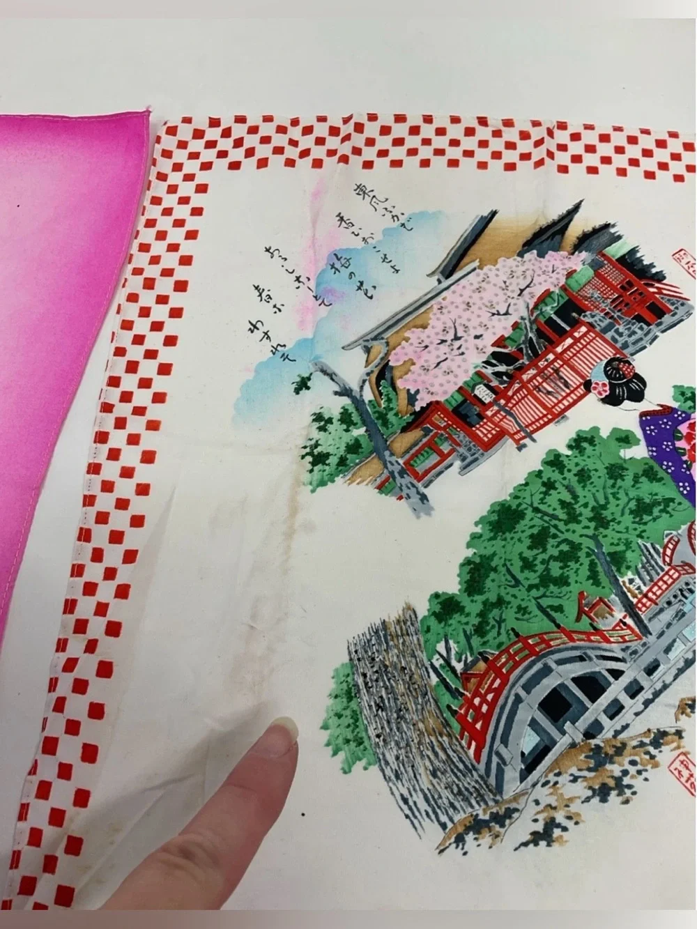 Vintage Japanese Scarf Handkerchief 1950’s Set Of Two
